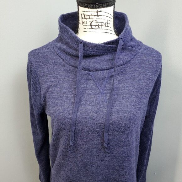 Karen Neuburger Live Love Lounge Sweater Dress Womens Small Navy Knit Drawstring - Picture 3 of 8